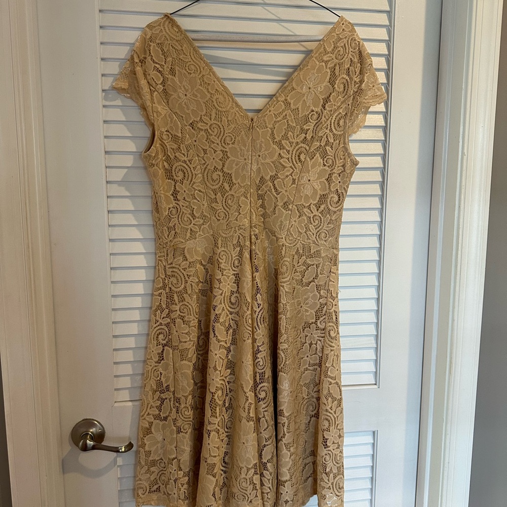 Cream Tan A-line Dress